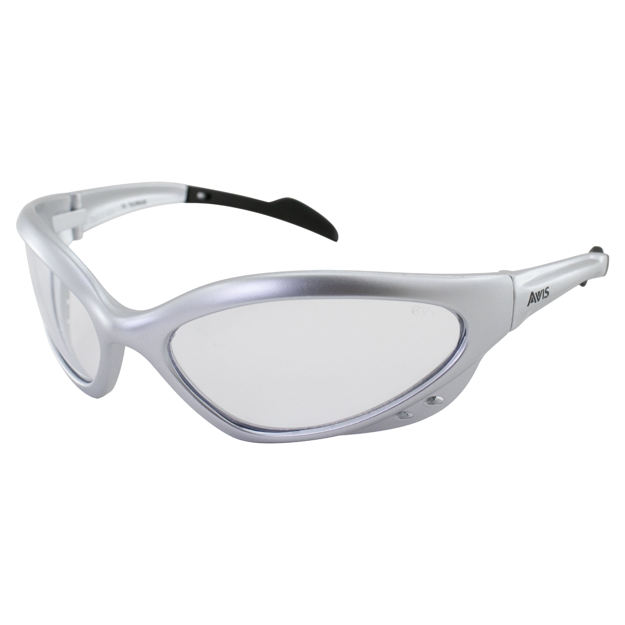 Global Vision Neptune Safety Sunglasses Silver Frames Clear Lens Meets
