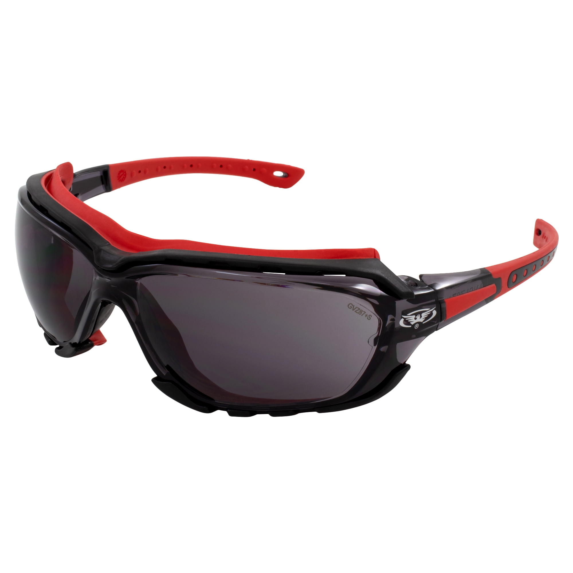 Global Vision Octane AntiFog Sport Motorcycle Sunglasses Red Frame w/ Smoke Lenses (Red