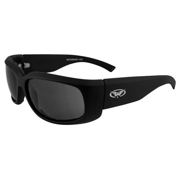 Global Vision Prospect Padded Motorcycle Sunglasses Matte Black Frames with Smoke Lenses