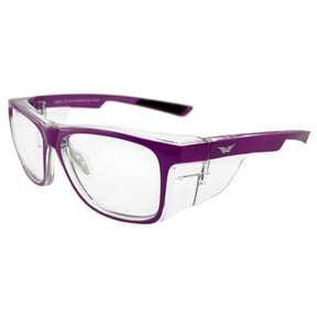 Global Vision RXT Safety Glasses RXAble Crystal Clear Purple Frames w/Clear Lenses