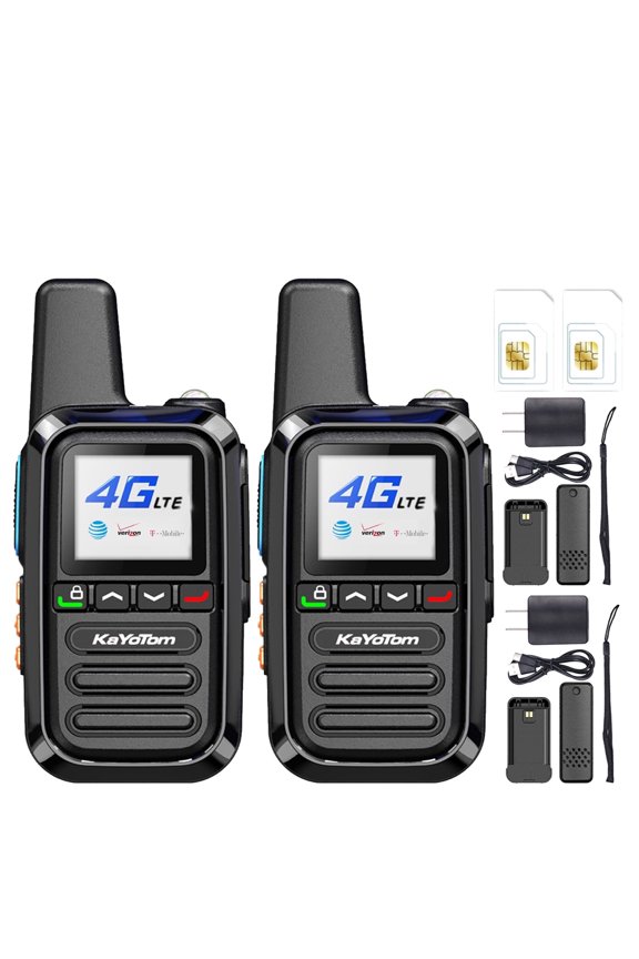 Walkie Talkie Global Long Distance Adult Intercom PTT Two Way Radio,4G Signal Outdoor,2Pcs