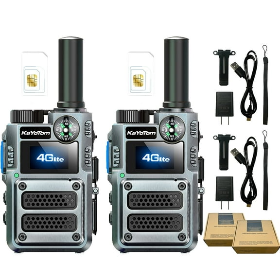 Global Walkie Talkie for Adult Long Range Two Way Radio,Compass,Laser Pointer,LED UV Flashlight,2Pcs