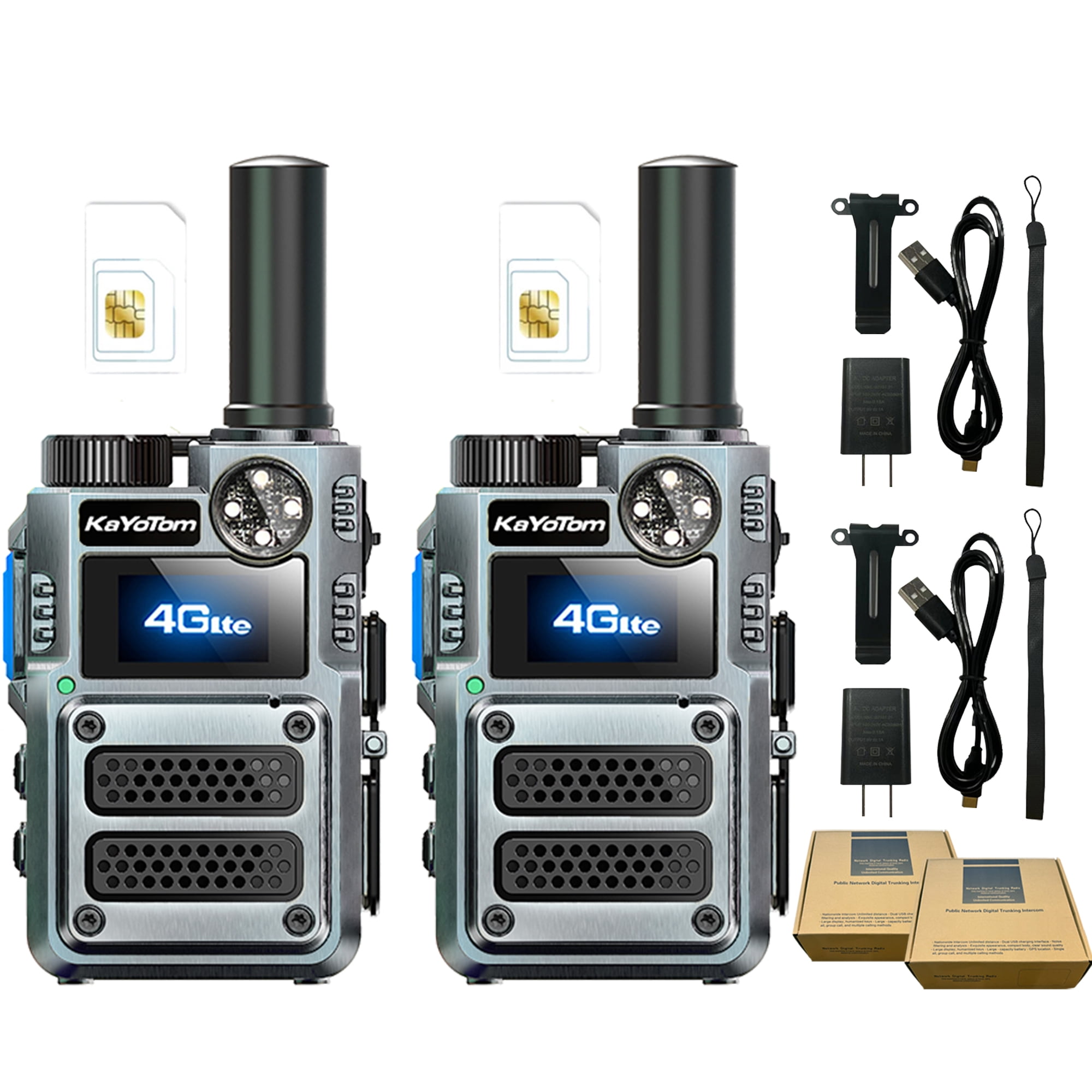 Global Walkie Talkie for Adult Long Range Two Way Radio,Laser Pointer,Party Lights Flashlight UV,2pcs