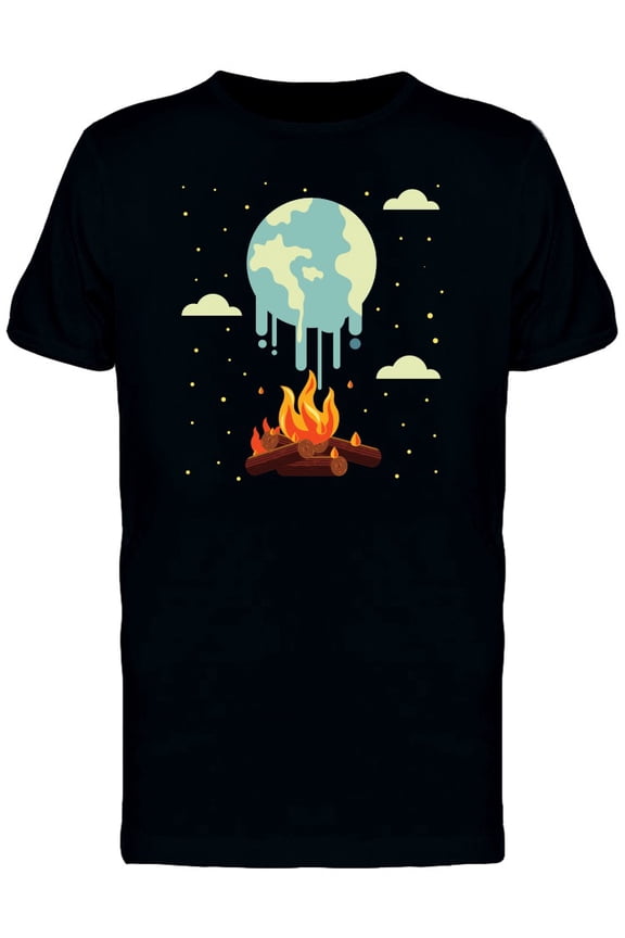 Global Warming Bonfire T-Shirt Men -Image by Shutterstock, Male Medium