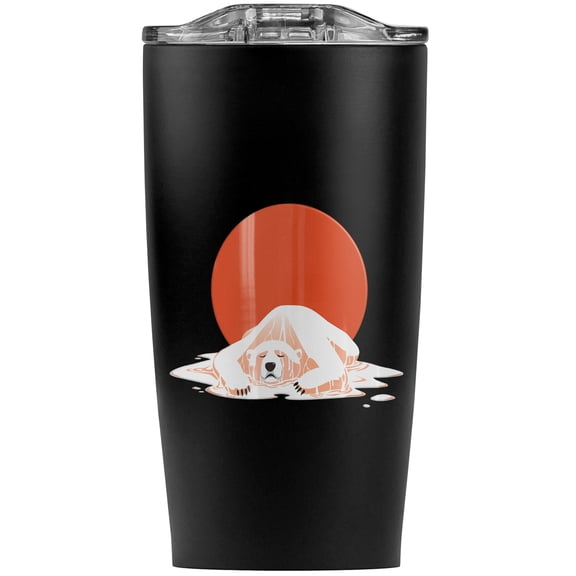 Global Warming Polar Bear Melting Stainless Steel 20 oz Travel Tumbler, Vacuum Insulated & Double Wall with Leakproof Sliding Lid | Great for Coffee/Hot Drinks and Cold Beverages