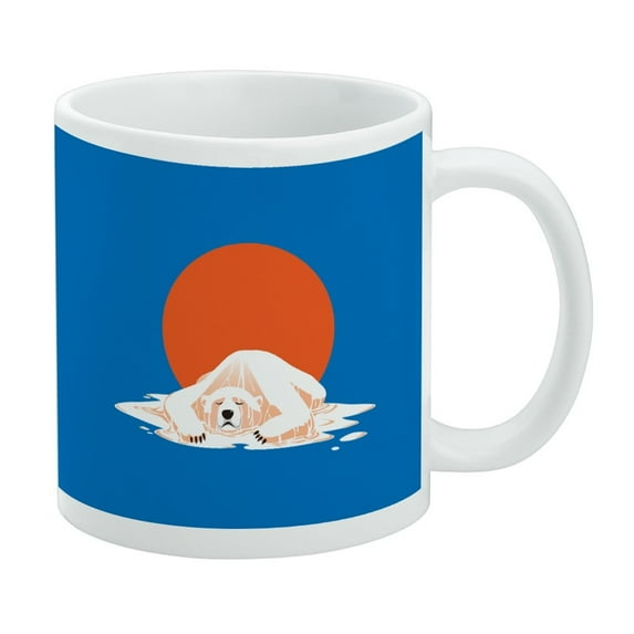Global Warming Polar Bear Melting White Mug