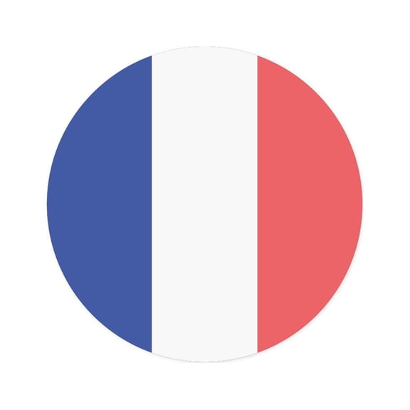 Global World Flag Party Collection, Round Label Stickers, France, 40-Pack, World Cup Soccer Futbol Olympics