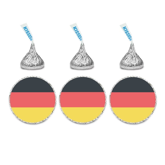 Global World Flag Party Collection, Round Label Stickers, Germany, 40-Pack, World Cup Soccer Futbol Olympics