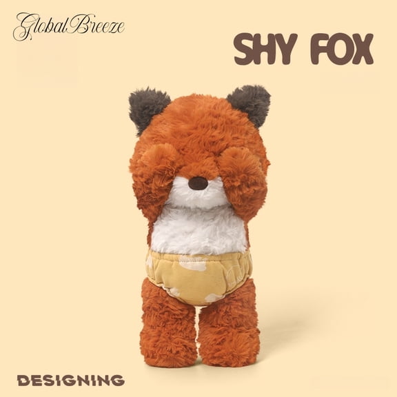 GlobalBreeze Elephant Plush Toy, Soft Stuffed Animal with Movable Hands, Cute Furry Elephant Plushie, Fluffy Cuddly Plush Doll, Gift for Kids Adults, Birthday Christmas Present