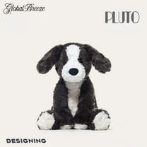 GlobalBreeze Pluto Dog Plush Toy, Soft Furry Stuffed Animal Puppy Plushie, Cute Fluffy Cuddly Dog Doll, Cozy Plush Decor for Home Bedroom, Adorable Gift for Kids Adults, Holiday Present