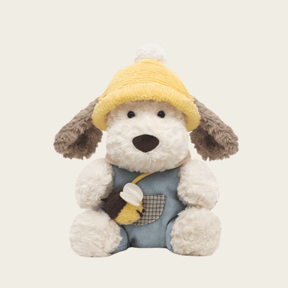 GlobalBreeze Puppy Plush Toy, Stuffed Dog Doll, Cute Soft Plushie, Fluffy Furry Animal Pillow, Cozy Cuddly Dog Plush, Adorable Puppy Decor, Gift for Kids Adults, Birthday Christmas Present