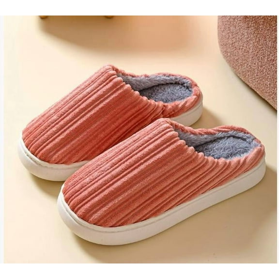 GlobalBreeze Women Winter Warm Plush House Slippers, Couple Indoor Cotton Home Shoes, Soft Anti-Slip Thick Sole Cozy Fleece Slippers, Comfy Postpartum Shoes Gift for Her