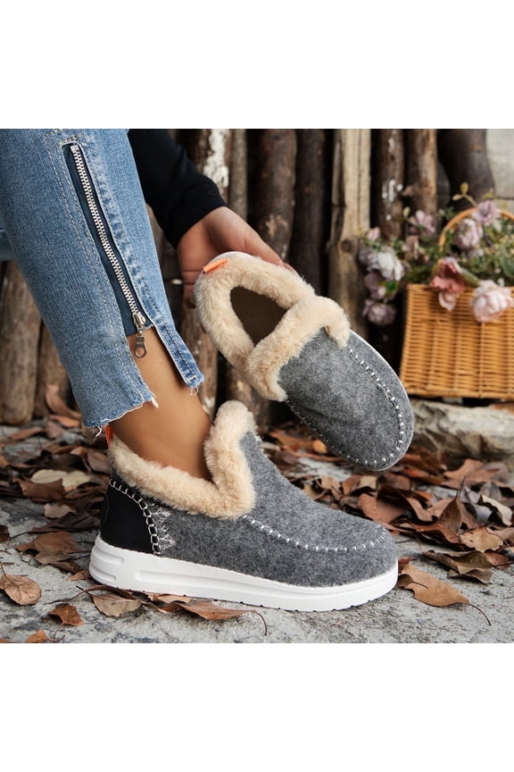 Women’s Cozy Micro Suede Winter Slippers with Memory Foam, Fuzzy Faux Fur Collar, Warm Indoor Outdoor House Shoes