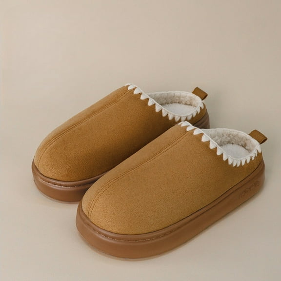 GlobalBreeze Women’s Warm Plush Winter Slippers, Cozy Fleece Lined Indoor Outdoor Non-Slip Shoes, Memory Foam Comfy Slip-Ons, Holiday Gift for Mom Wife Friends, Affordable Winter New Arrival