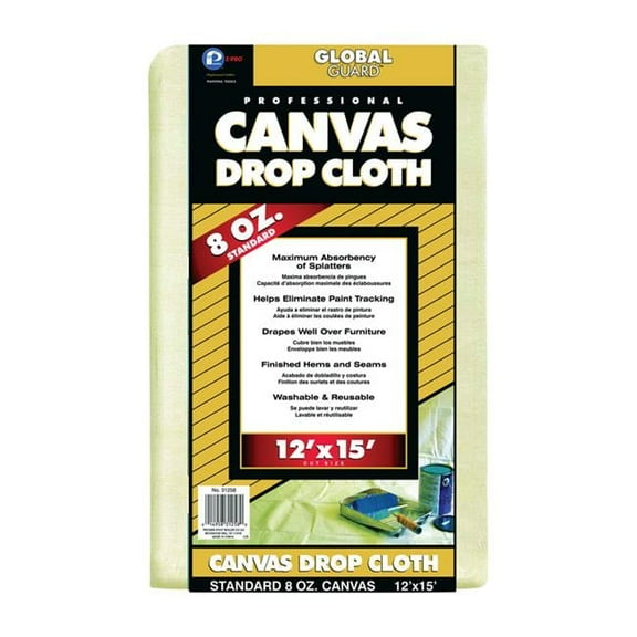 GlobalGuard 12 ft. x 15 ft. 8 oz Canvas Drop Cloth