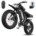 thumbnail image 1 of GlobalKeep 20"Fat Tire Dirt Electric Bike for Adults, 1500W Peak Motor, 28+MPH, Dual Disc Brakes, E-Mountain Bike With 48V 17.5Ah Removable Battery, UL2849 Certified., 1 of 11
