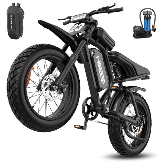 GlobalKeep 20"Fat Tire Dirt Electric Bike for Adults, 1500W Peak Motor, 28+MPH, Dual Disc Brakes, E-Mountain Bike With 48V 17.5Ah Removable Battery, UL2849 Certified.