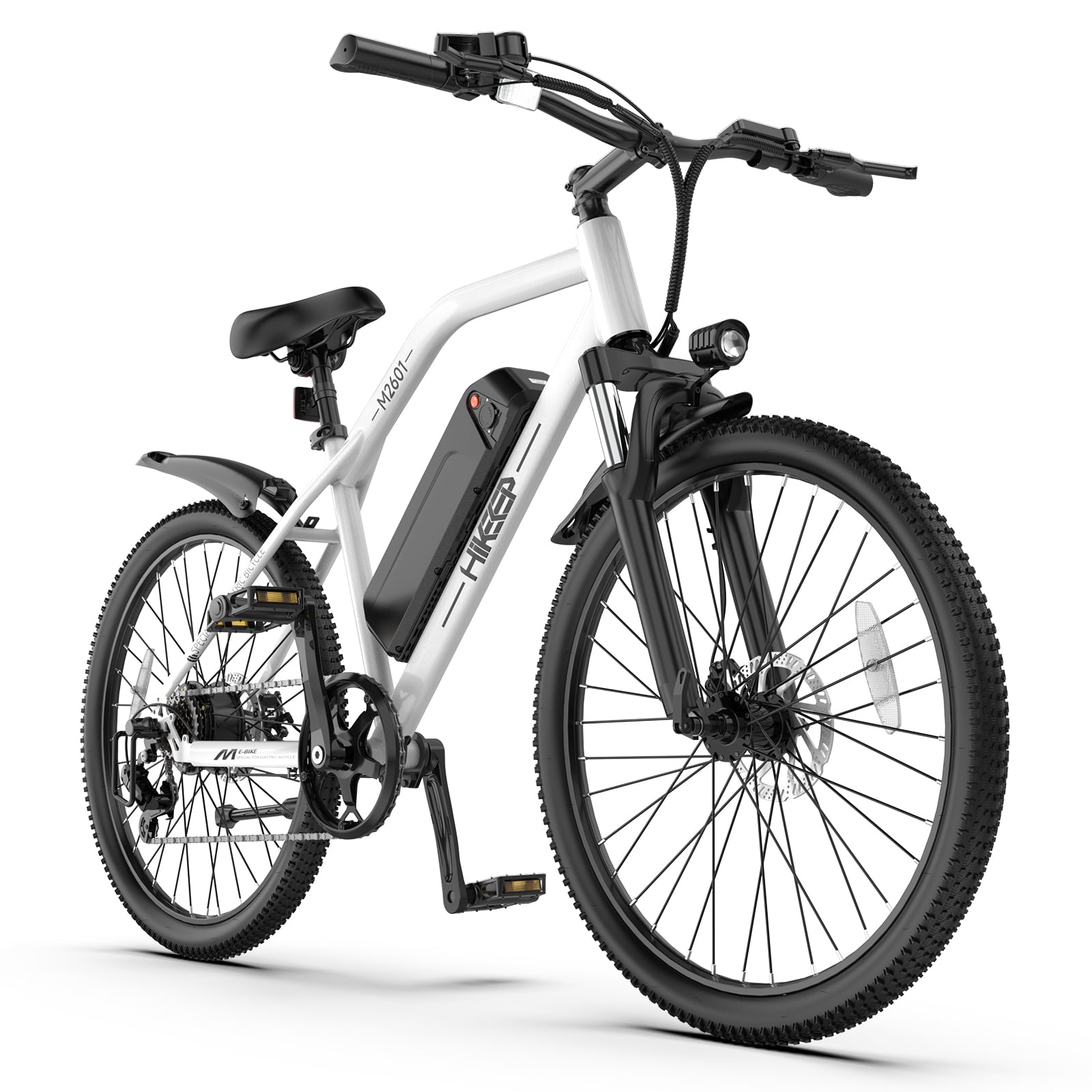 GlobalKeep 26" Electric Mountain Bike for Adults, 500W Motor, 48V 7.8Ah Removable Battery, 7-Speed Gearing, Front Suspension & Dual Disc Brakes, UL2849 Certified
