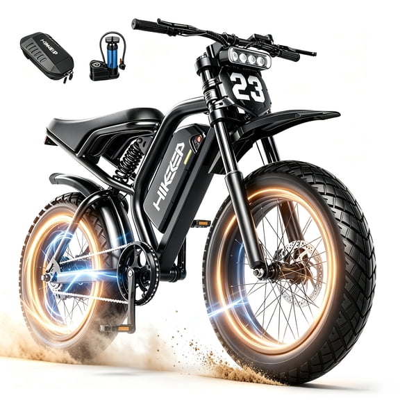 GlobalKeep Adults 20"4.0" Fat Tire Multi-Terrain Electric Bike,1500 Peak Motor,48V 17.5Ah Removable Battery,28MPH,Dual Suspension & Dual Disc Brakes,UL Certified.