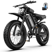GlobalKeep Adults 20" Fat Tire Multi-Terrain Mountain off-Road Equipment, 48V 17.5Ah Removable Battery, 28MPH, 1500W Peak Motor, Dual Suspension & Dual Disc Brakes, UL2849 Certified.