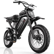 HiKeep 16 Inch Fat Tire Electric Mini Bike for Teens, 750W Motor, 48V 17.5Ah Removable Battery, 20 MPH Class 2, Full Suspension, Front & Rear Disc Brakes, UL2849, White