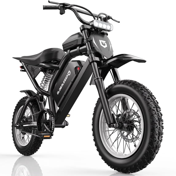 HiKeep 16 Inch Fat Tire Electric Mini Bike for Teens, 750W Motor, 48V 17.5Ah Removable Battery, 20 MPH Class 2, Full Suspension, Front & Rear Disc Brakes, UL2849, White