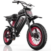 HiKeep 16 Inch Fat Tire Electric Mini Bike for Teens, 750W Motor, 48V 17.5Ah Removable Battery, 20 MPH Class 2, Full Suspension, Front & Rear Disc Brakes, UL2849, Red