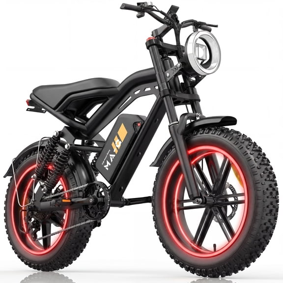 GlobalKeep Electric Mountain Bike for Adults, Peak 1500W Motor, 20"x4" Fat Tire E Bicycle, 48V/20Ah Battery UL2849