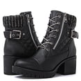 thumbnail image 1 of Globalwin Combat Boots For Women Low Heel Black Ankle Boots 8M, 1 of 8