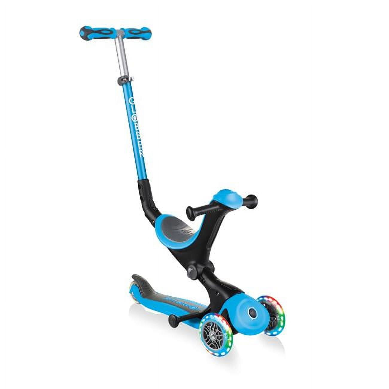 Globber Kids Go Up Deluxe Scooter with Lights, Neon Blue