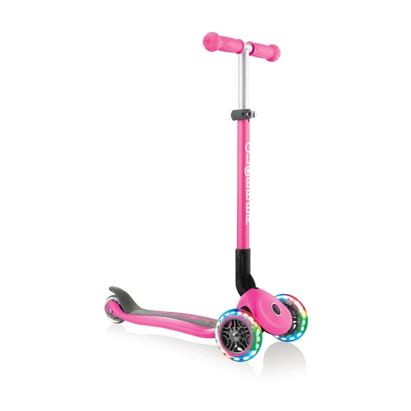 Globber - Primo Foldable Scooter With Motion Activated Lights, Deep Pink