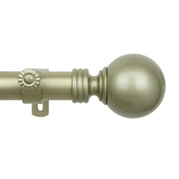 Globe 1" Curtain Rod-Color:Light Gold,Size:160-240"