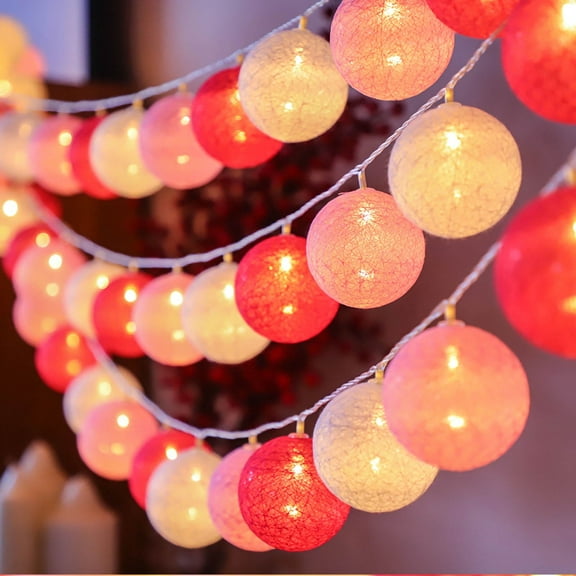 Globe Ball String Lights Crystal Bubble Ball Christmas New Year Fairy String Lights for Indoor Outdoor Wedding Christmas Tree Garden Decor[Pink 2 Meter 10LED Battery Type]