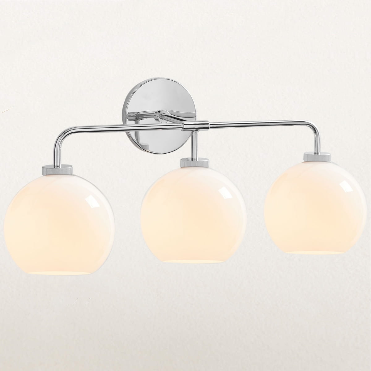 Globe Blown Glass Shadewith Brass Accents Three Light Sconce , Luxury