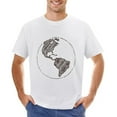 thumbnail image 1 of Globe Central America Vintage T-shirt Mens Cotton Classic Crewneck Short Sleeve Tees Unisex White-globe Central America S, 1 of 5