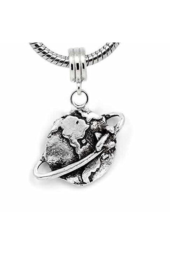 Globe Charm Dangle Bead Spacer For Snake Chain Charm Bracelet