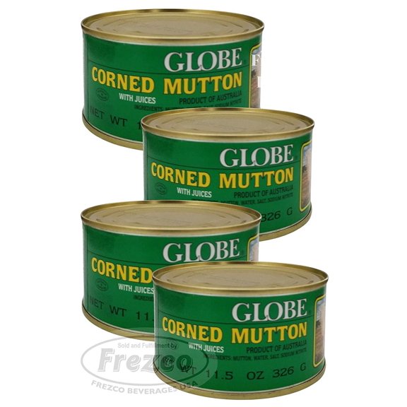 Globe Corned Mutton With Juices (Pack Of 4 Tin) 11.5 Oz | Halal