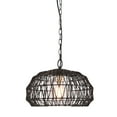 thumbnail image 1 of Novogratz x Globe Electric Novogratz x Globe Diego 1-Light Matte Black Woven Fabric Outdoor Plug-In Pendant Light, 44759, 1 of 7