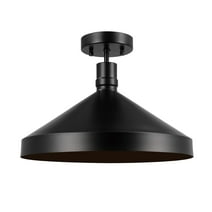 Globe Electric 1-Light Black Outdoor Flush Mount Metal Ceiling Light, Farmhouse Design, 91005360