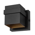 thumbnail image 1 of Globe Electric Yvie 11.5W LED Matte Black Outdoor Wall Sconce with Gold Interior Accent, 1 of 8