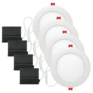 Globe Electric 12 Watt 6" White Integrated LED Ultra Slim Recessed Lighting Kit