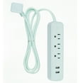thumbnail image 1 of Globe Electric 1625 Watt Designer Series 6-ft 3-Outlet Mint USB Surge Protector Power Strip, 1 of 9
