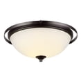 thumbnail image 1 of Globe Electric 2-Light Dark Bronze Flush Mount with Frosted White Glass Shade, 61008, 1 of 7