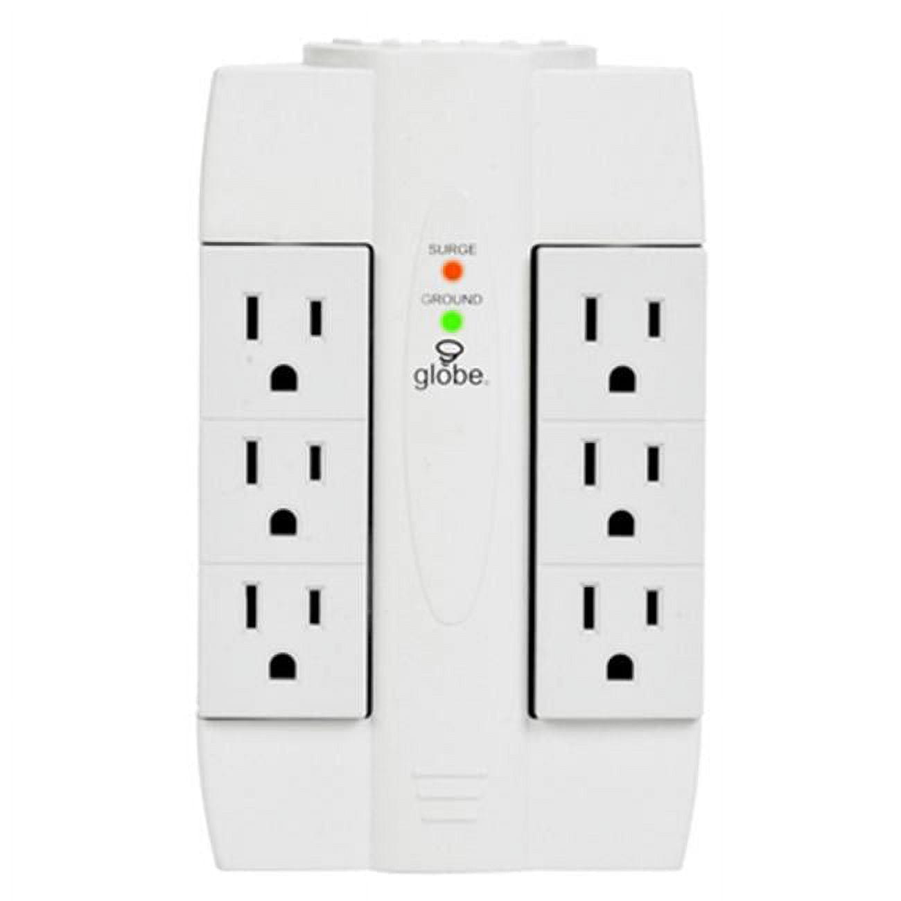 Globe Electric 2 USB 2.1A 6 Outlet White Swivel Surge Tap - Walmart.com