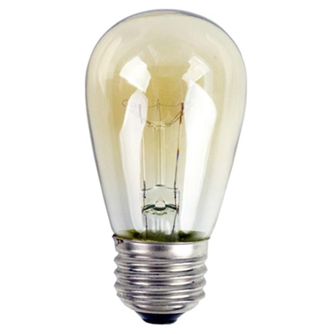 Globe Electric 241477 11W 120V 60 Lumen S14 Incandescent Amber Bulb, Pack of 2