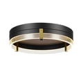 thumbnail image 1 of Globe Electric 91010176 27W LED Integrated Matte Black Flush Mount Ceiling Light with Etched Acrylic Edge Lit Shade & Matte Brass Accents, 1 of 1