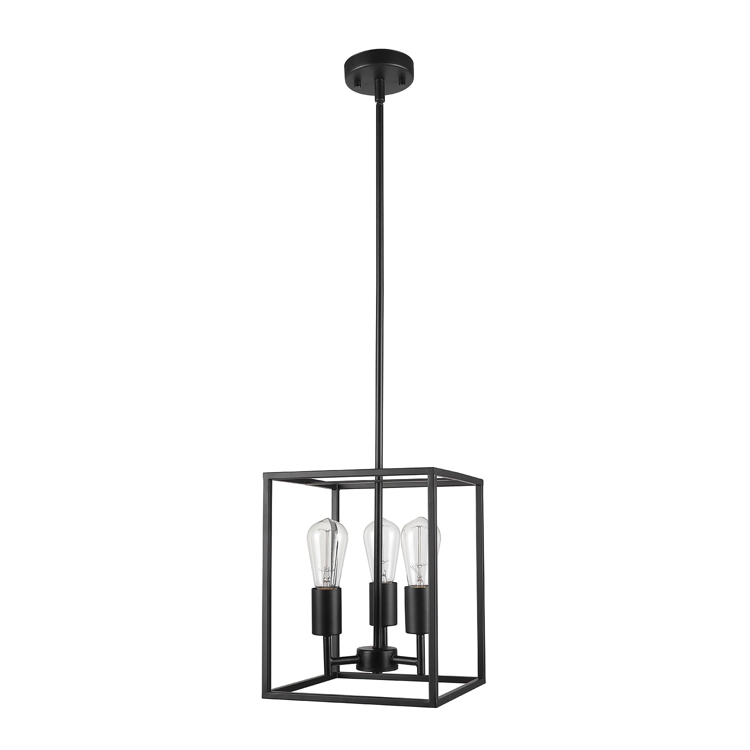 Globe Electric 3 Light Industrial Black Globe Chandeliers