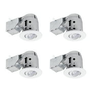 Globe Electric 3 in. White Swivel Recessed Lighting Kit, LED Bulbs Included, 90718