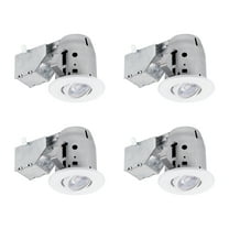 Globe Electric 3 in. White Swivel Recessed Lighting Kit, LED Bulbs Included, 90718