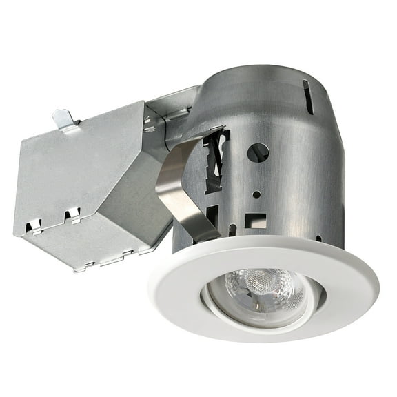 Globe Electric 3 in. White Swivel Spotlight Recessed Lighting Kit, 90679